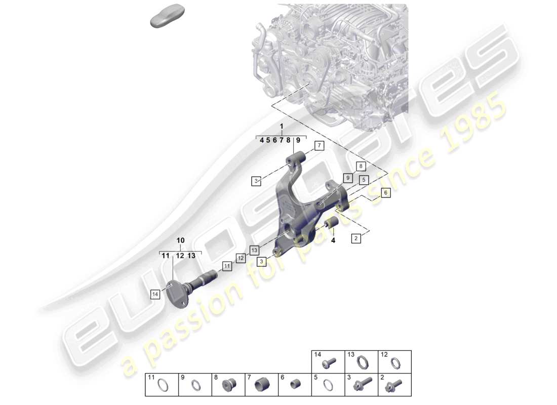 porsche 2022 (992-1 gt3/rs/st) diagramma delle parti del motore dell'albero motore (olio press./lubr.)
