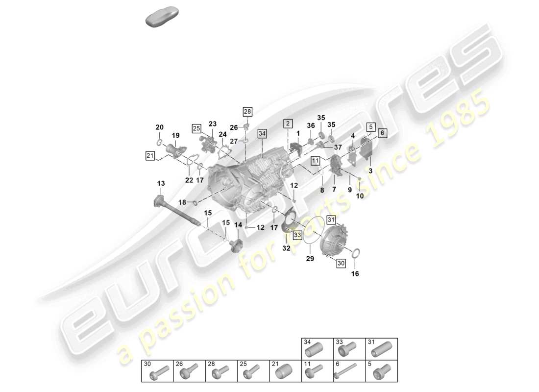 porsche 2022 (992-1 gt3/rs/st) cambio manuale parti singole diagramma delle parti