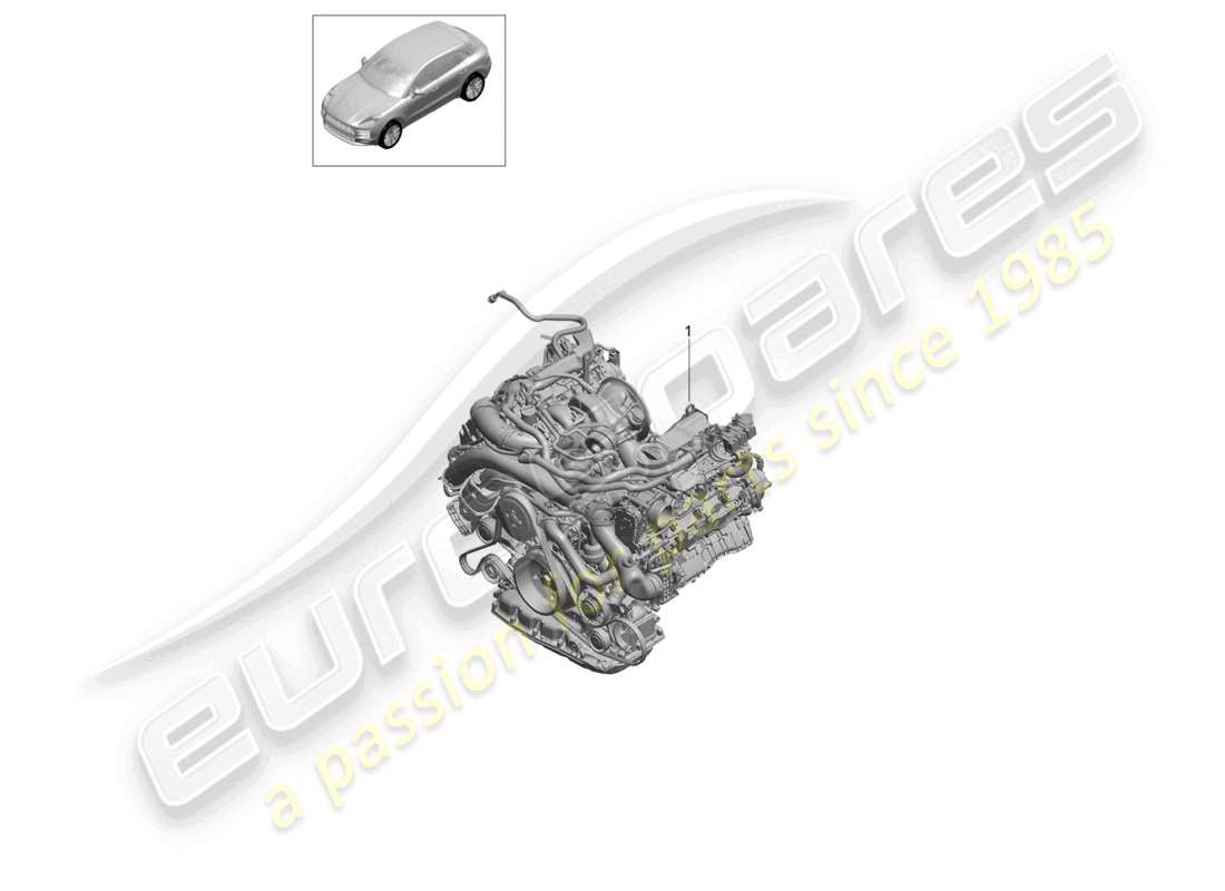 porsche 2021 (macan) motore sostitutivo (completo) diagramma delle parti