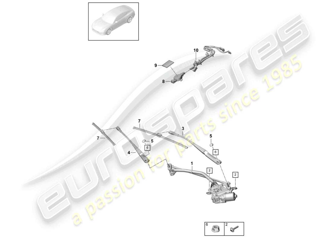 porsche 2021 (panamera 971-1) sistema tergicristallo, compl sensore pioggia diagramma delle parti