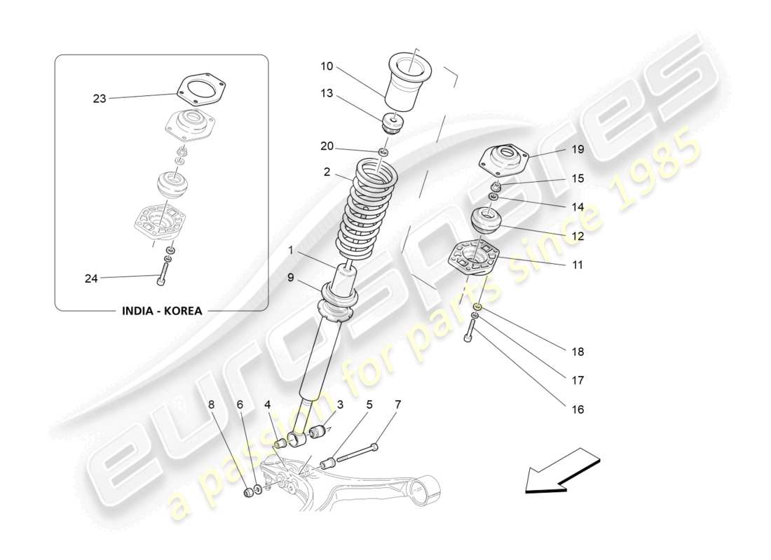 maserati granturismo mc stradale (2013) dispositivi ammortizzatori anteriori diagramma delle parti
