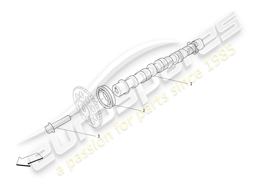 maserati levante gt (2022) alberi a camme della testa cilindro diagramma delle parti