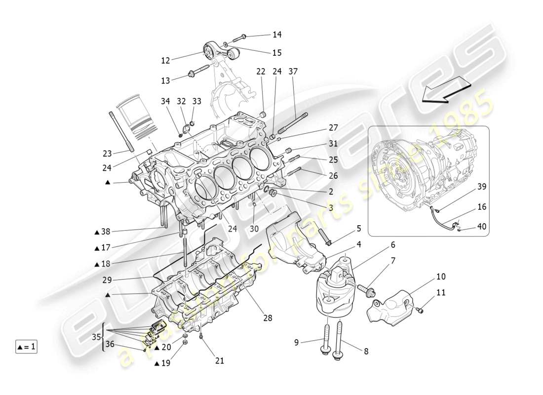 maserati quattroporte (2018) basamento diagramma delle parti