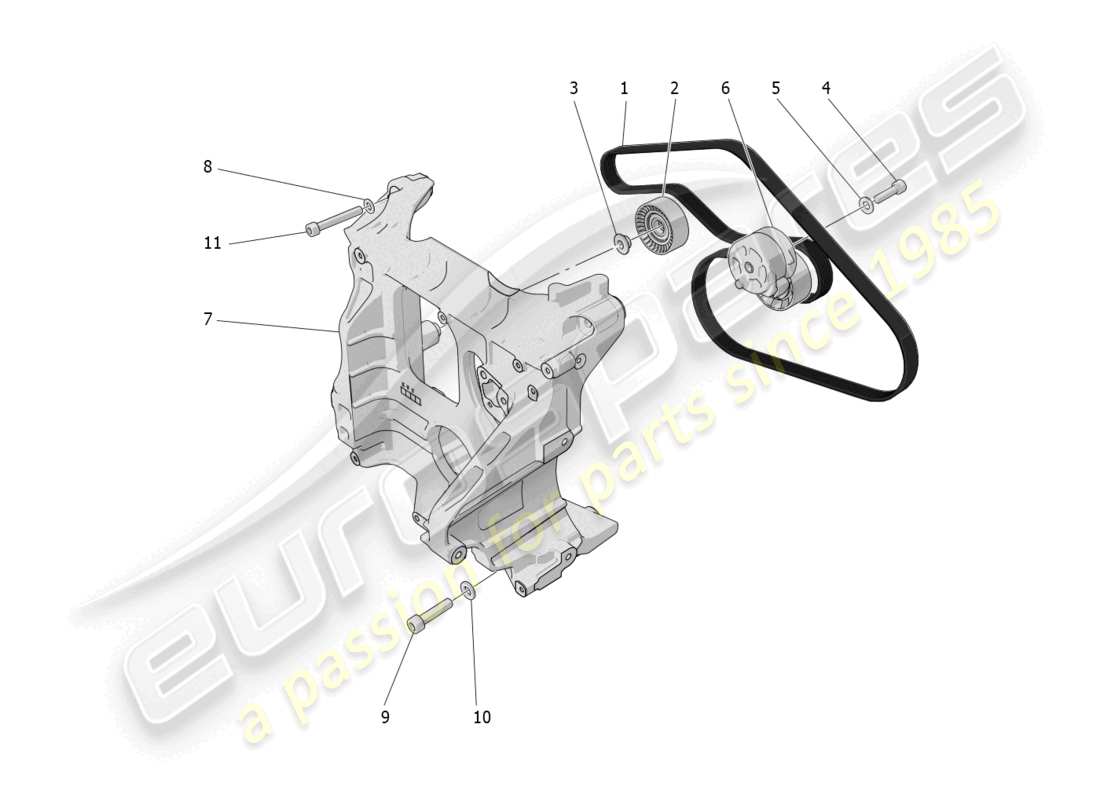 maserati grecale trofeo (2023) cinture per dispositivi ausiliari diagramma delle parti