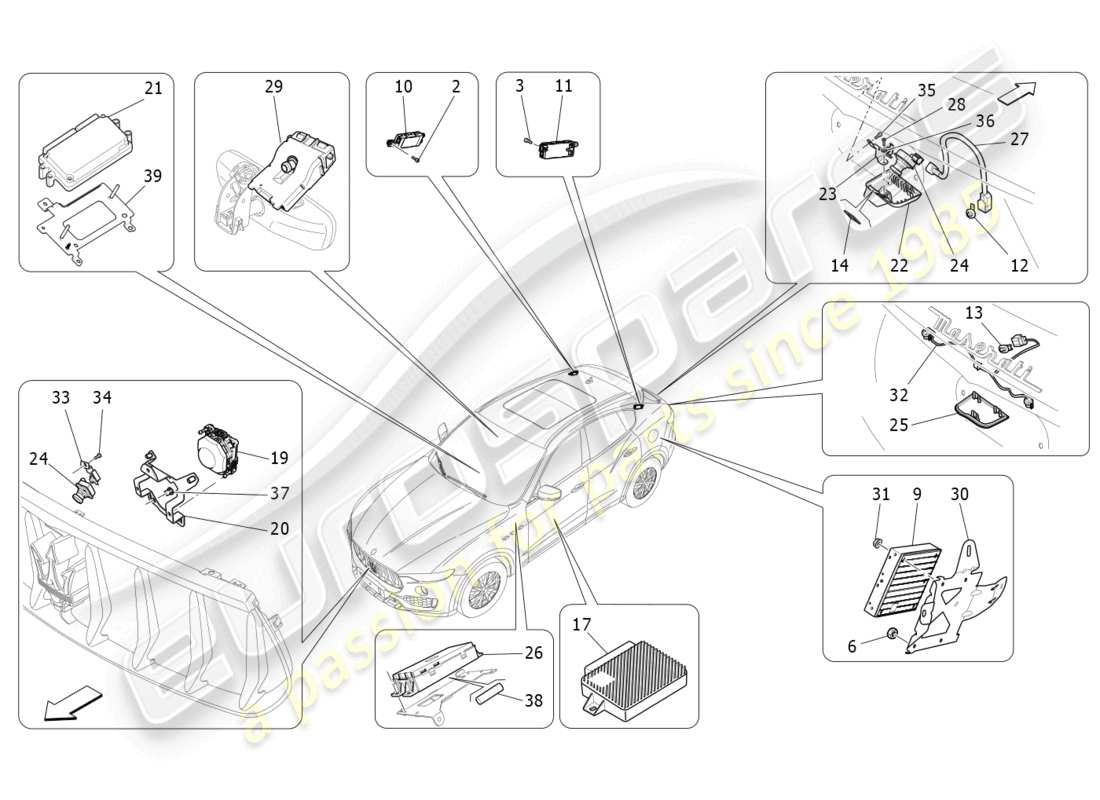 maserati levante (2018) sistema informatico diagramma delle parti