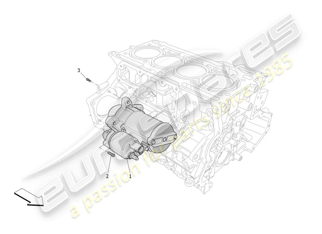 maserati grecale gt (2023) controllo elettronico: diagramma delle parti di accensione del motore