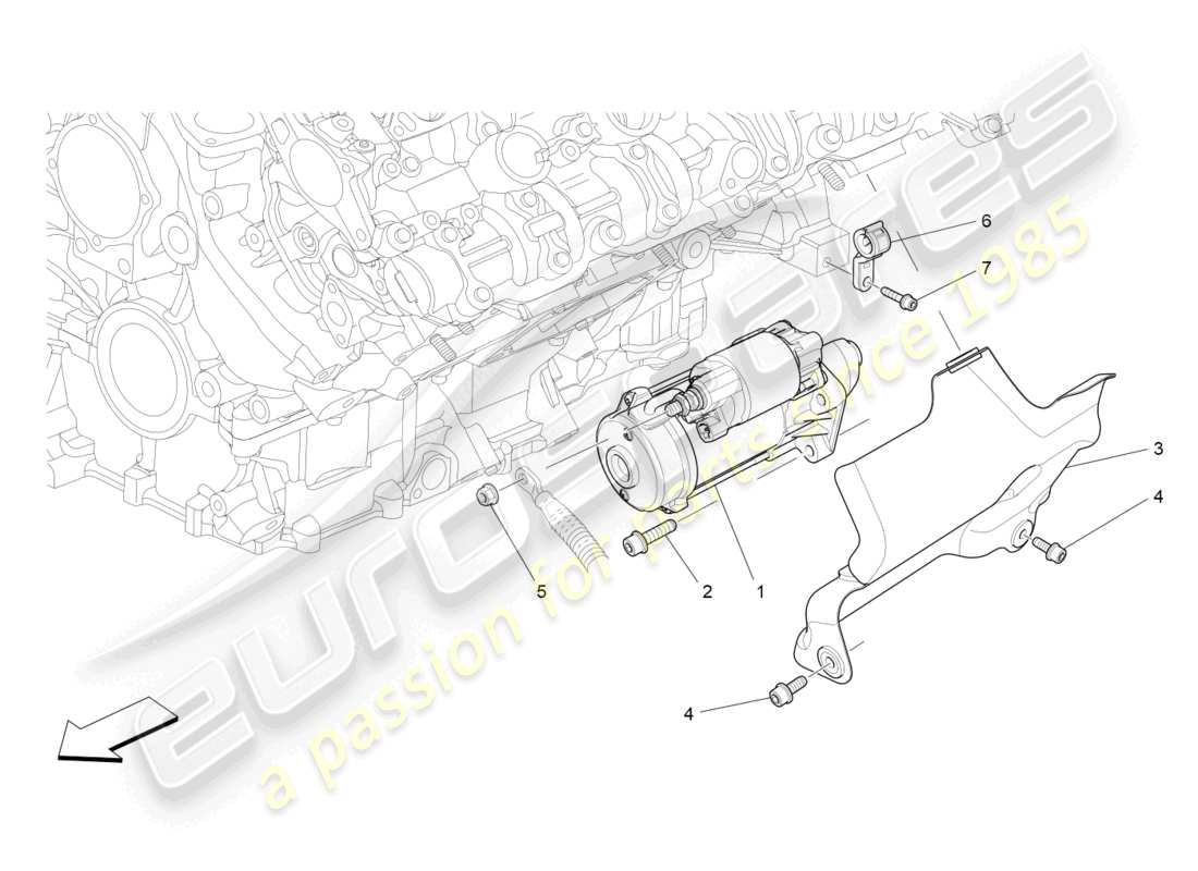 maserati quattroporte (2018) controllo elettronico: diagramma delle parti di accensione del motore