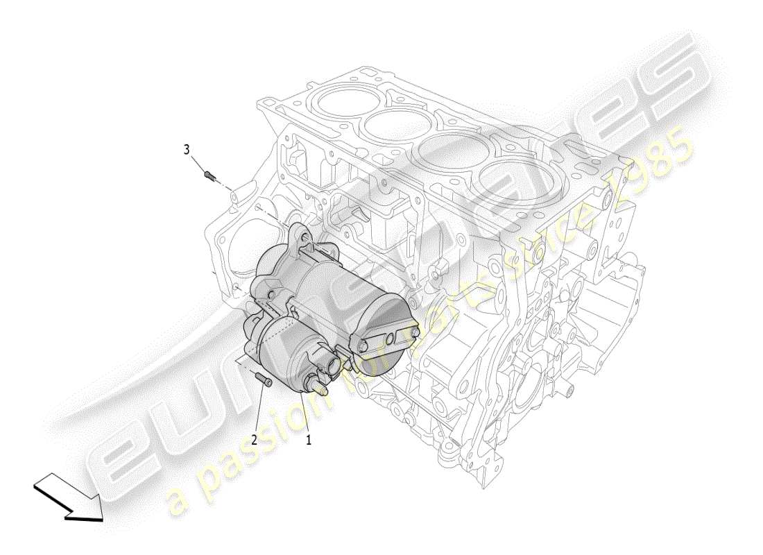 maserati grecale modena (2023) controllo elettronico: diagramma delle parti di accensione del motore