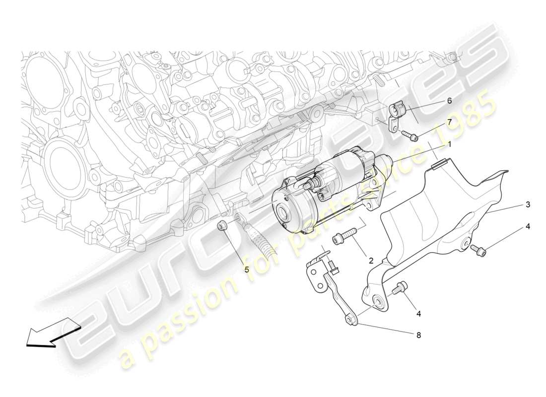 maserati levante modena s (2022) controllo elettronico: diagramma delle parti di accensione del motore