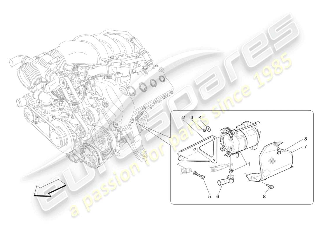 maserati grancabrio mc (2013) controllo elettronico: diagramma delle parti di accensione del motore