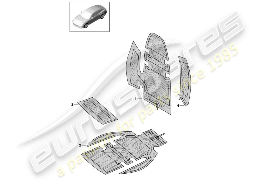 porsche 2021 (panamera 971-1) elemento riscaldante schienale cuscino del sedile parte laterale schema delle parti