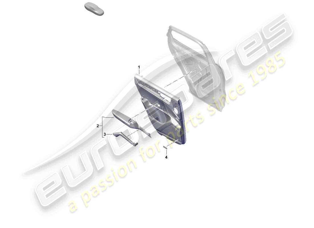 porsche 2025 (cayenne e3 pa) pannelli di rivestimento delle porte porte posteriori per veicoli con finiture in pelle con tendina parasole schema dei componenti