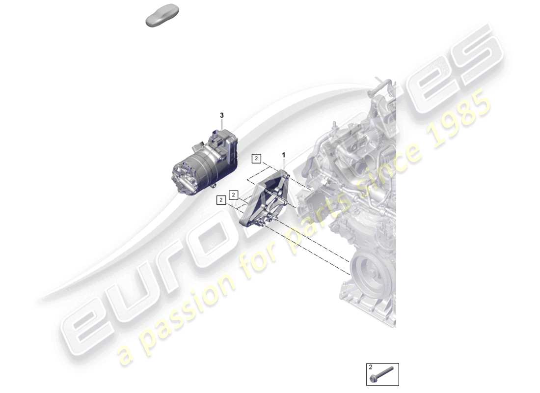 porsche 2026 (cayenne e3 pa) diagramma delle parti degli elementi di fissaggio della cinghia poly-v