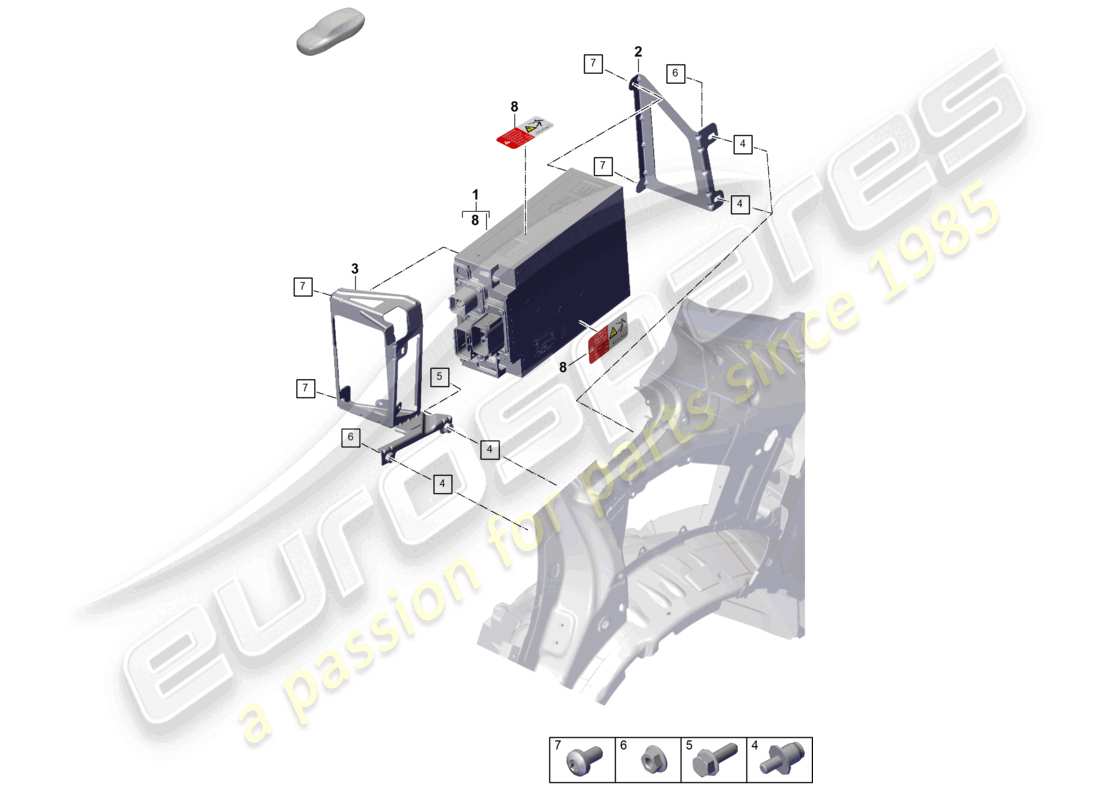 porsche 2026 (cayenne e3 pa) caricabatteria per batteria ad alta tensione schema delle parti