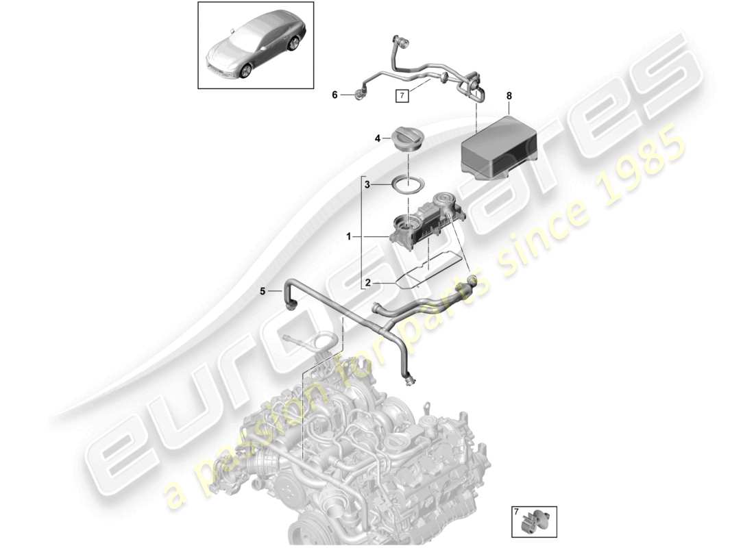 porsche 2021 (panamera 971-1) ventilazione dell'alloggiamento del basamento diagramma delle parti