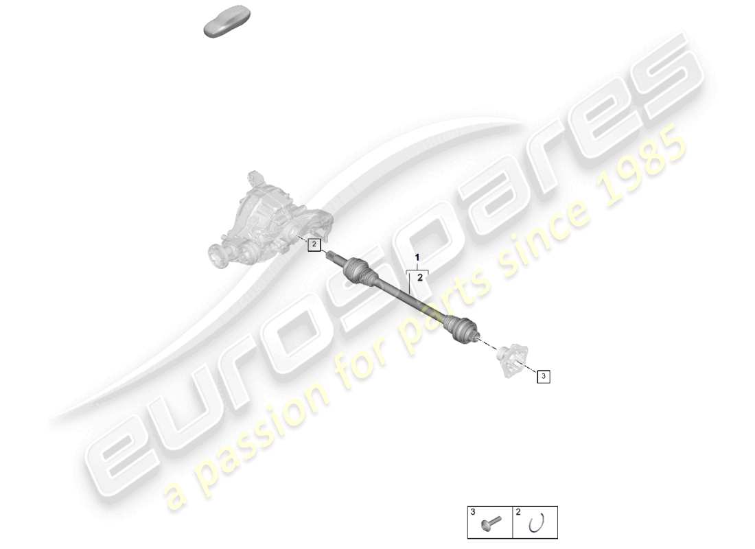 porsche 2026 (cayenne e3 pa) albero di trasmissione asse posteriore diagramma delle parti