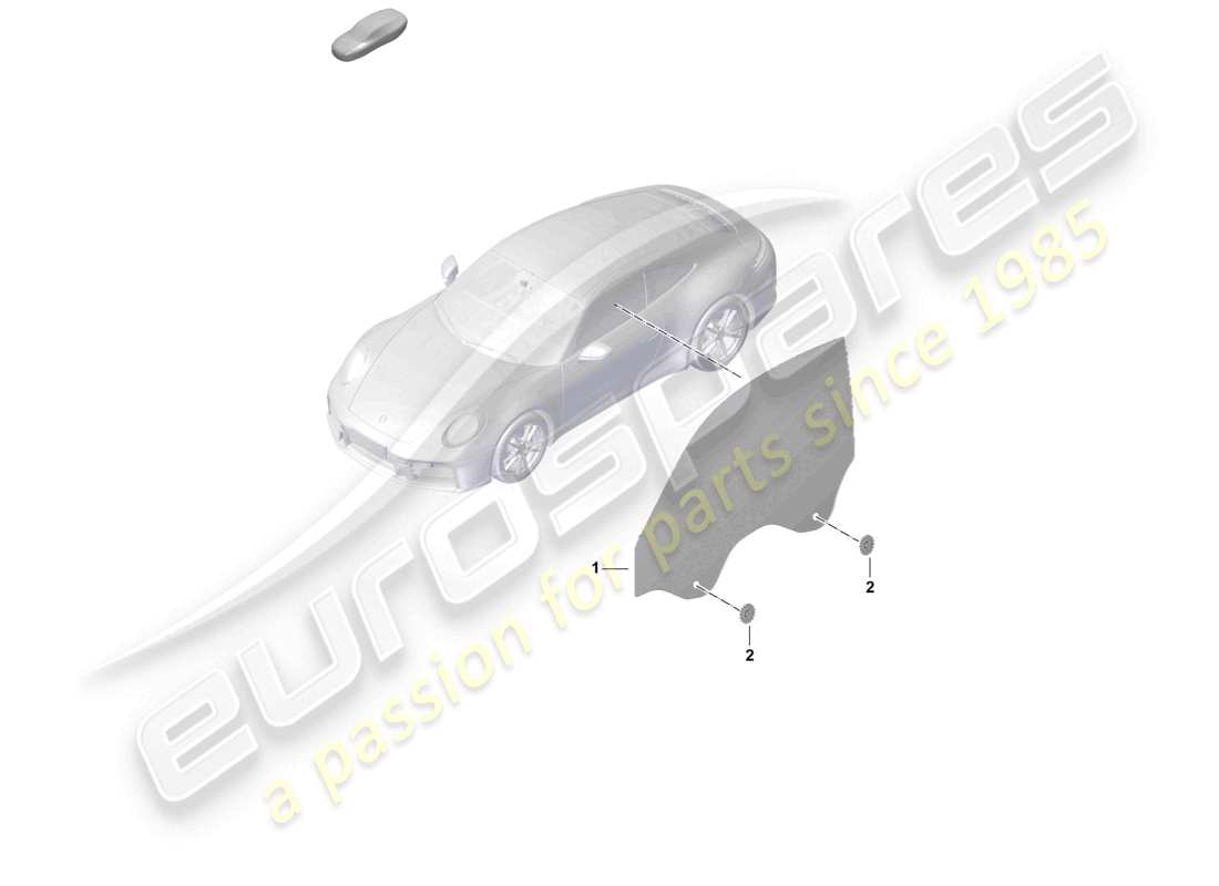porsche 2024 (992-2) schema delle parti della finestra della porta