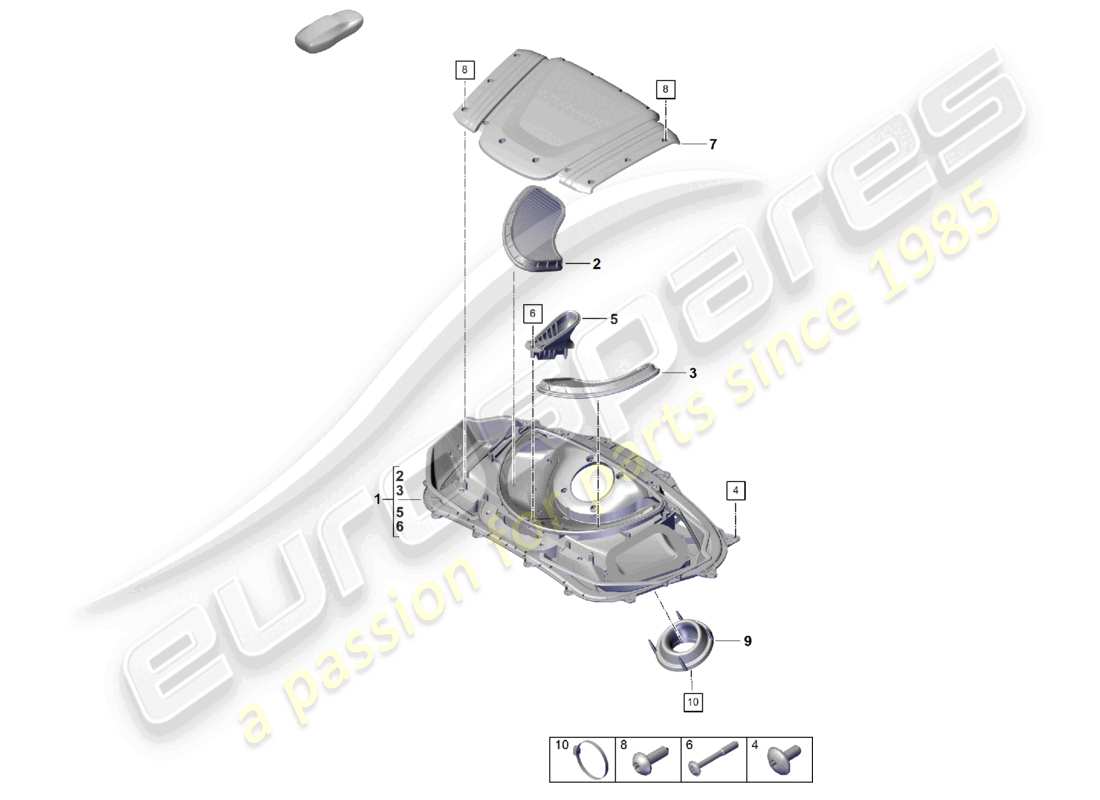 porsche 2021 (718 cayman gt4) schema elettrico del filtro dell'aria pdm.9gt.129