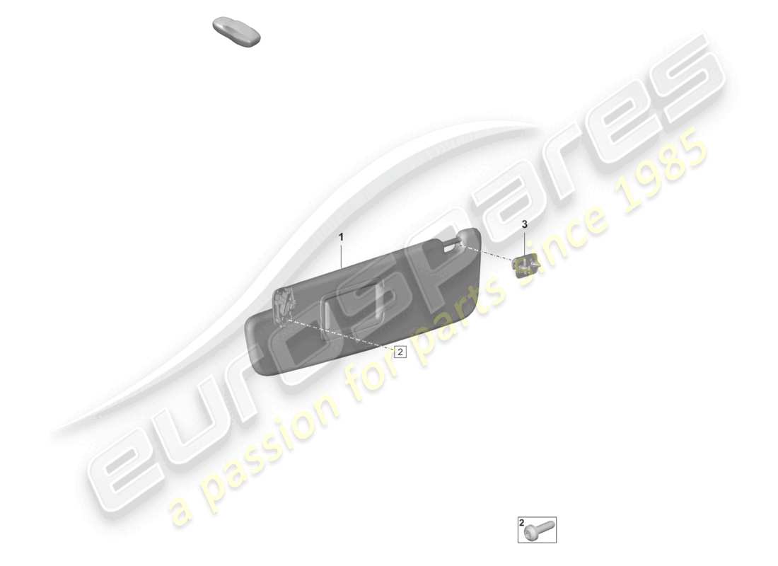 porsche 2022 (taycan 9j1-1) visiere da sole diagramma delle parti