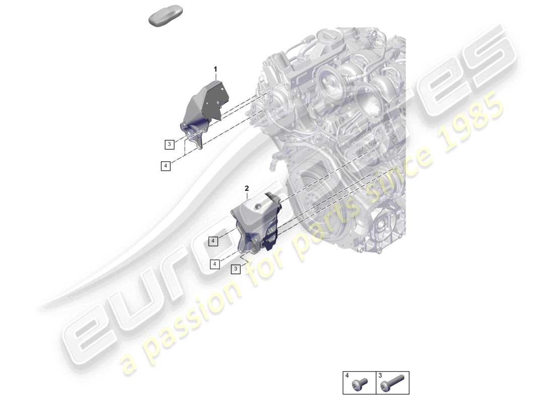porsche 2026 (panamera 976) schema delle parti del coperchio del sistema di alimentazione