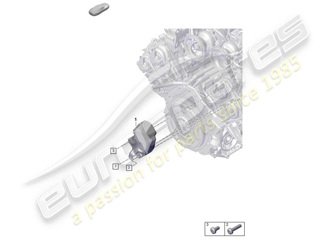 porsche 2025 (panamera 976) schema delle parti del coperchio del sistema di alimentazione