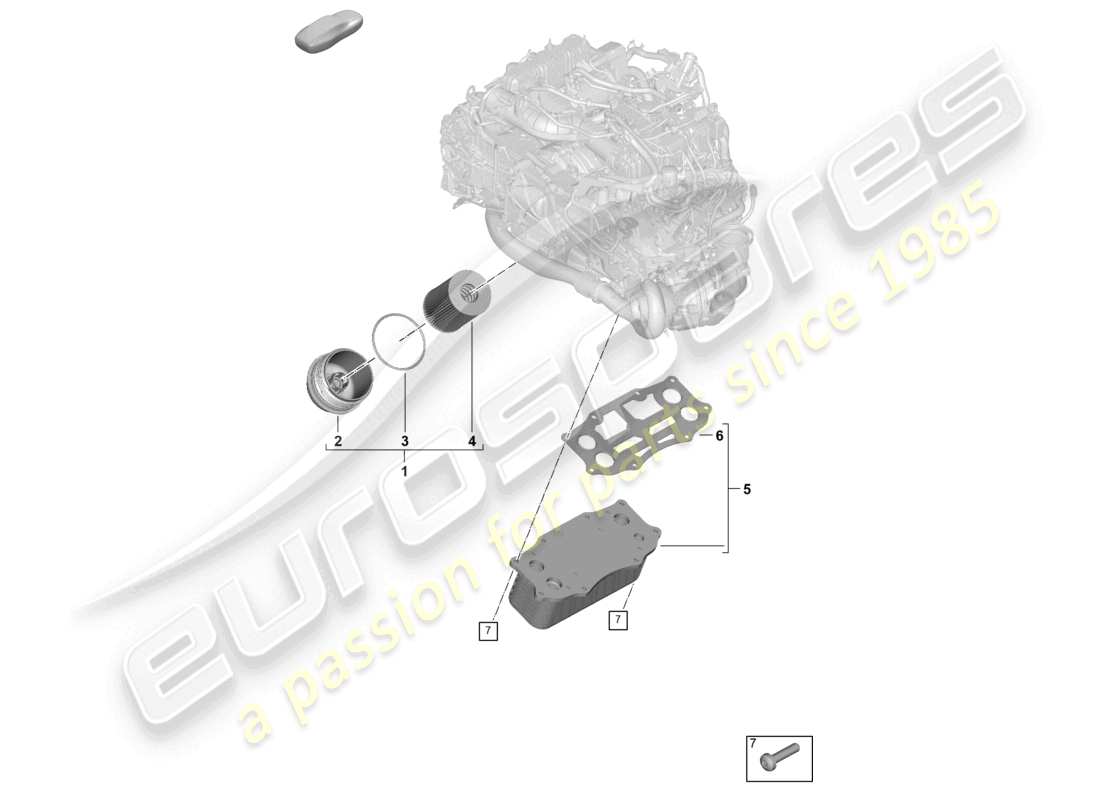 porsche 2024 (992-2) filtro dell'olio radiatore dell'olio diagramma delle parti