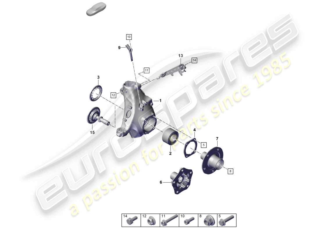 porsche 2020 (992-1 turbo / s) supporto ruota mozzo ruota diagramma delle parti