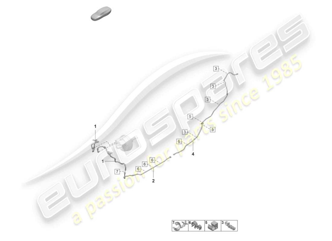 porsche 2022 (992-1 gt3/rs/st) diagramma delle parti della linea del vuoto