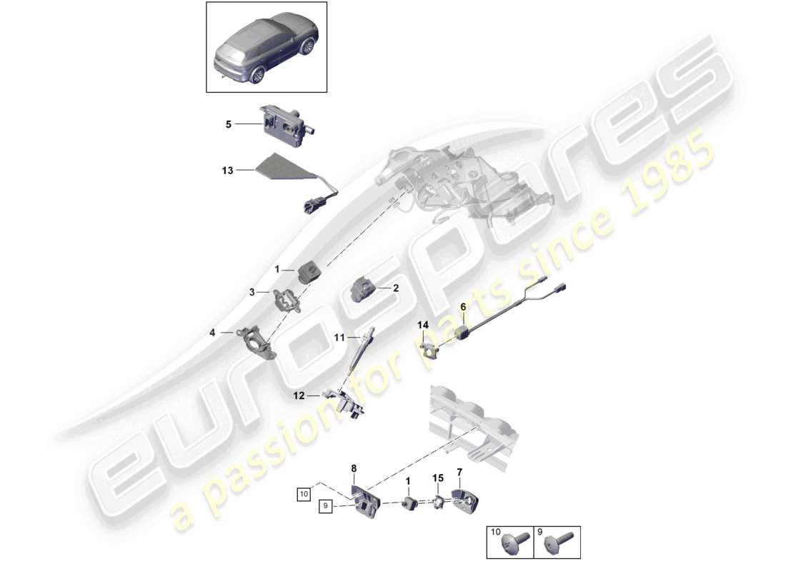 porsche 2026 (cayenne e3 pa) telecamera diagramma delle parti