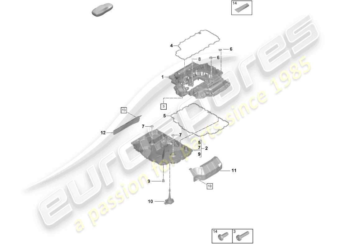 porsche 2025 (992-2) schema delle parti della coppa dell'olio