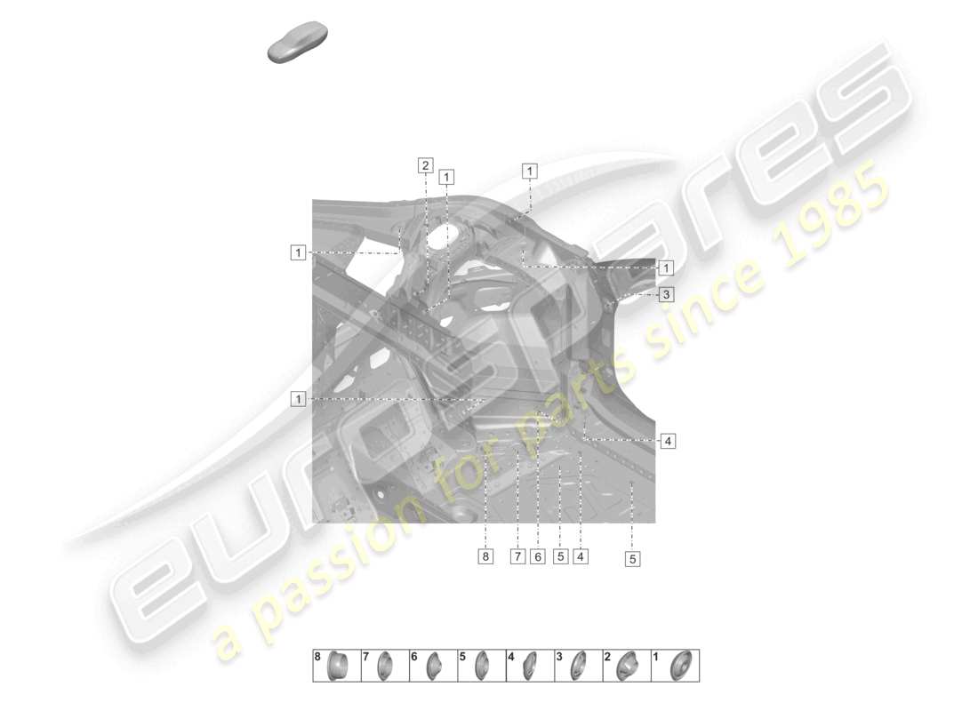 porsche 2023 (992-1 turbo / s) tappi per la parte anteriore della carrozzeria carrozzeria passaruota schema delle parti