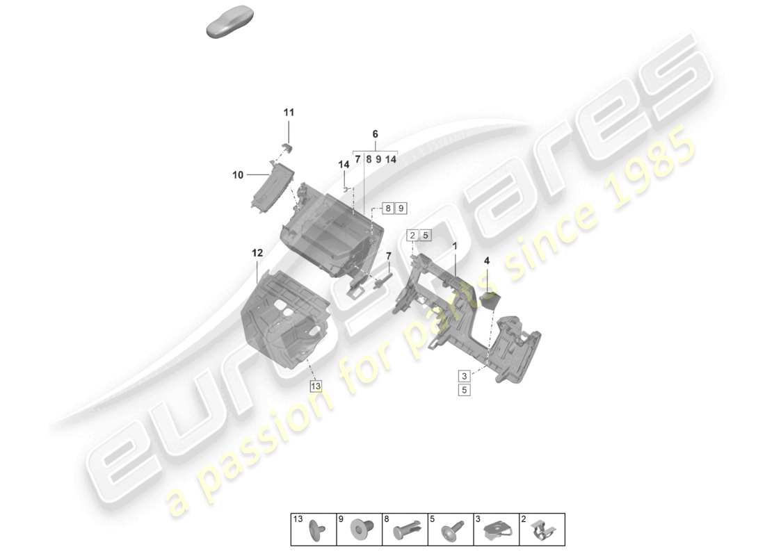 porsche 2024 (992-2) cassetto portaoggetti e rivestimento (lato conducente) piastra di isolamento acustico inferiore diagramma delle parti