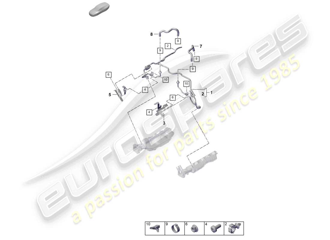 porsche 2025 (panamera 976) ventilazione per il diagramma delle parti del serbatoio del carburante