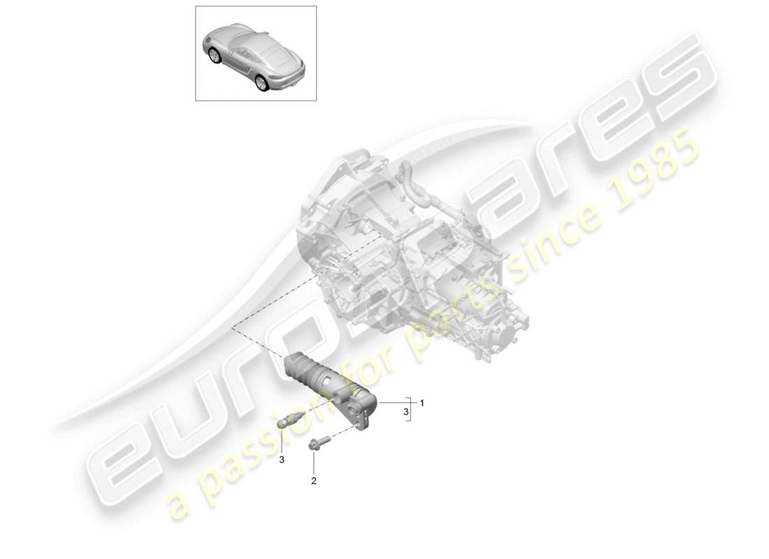 porsche 2022 (718 cayman) schema delle parti cilindro secondario della frizione