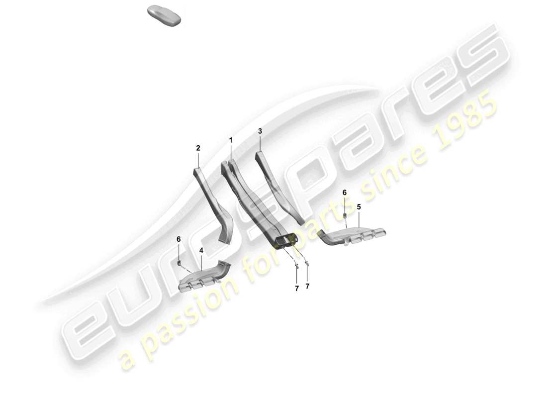 porsche 2025 (macan-e) guida dell'aria consolle centrale diagramma delle parti