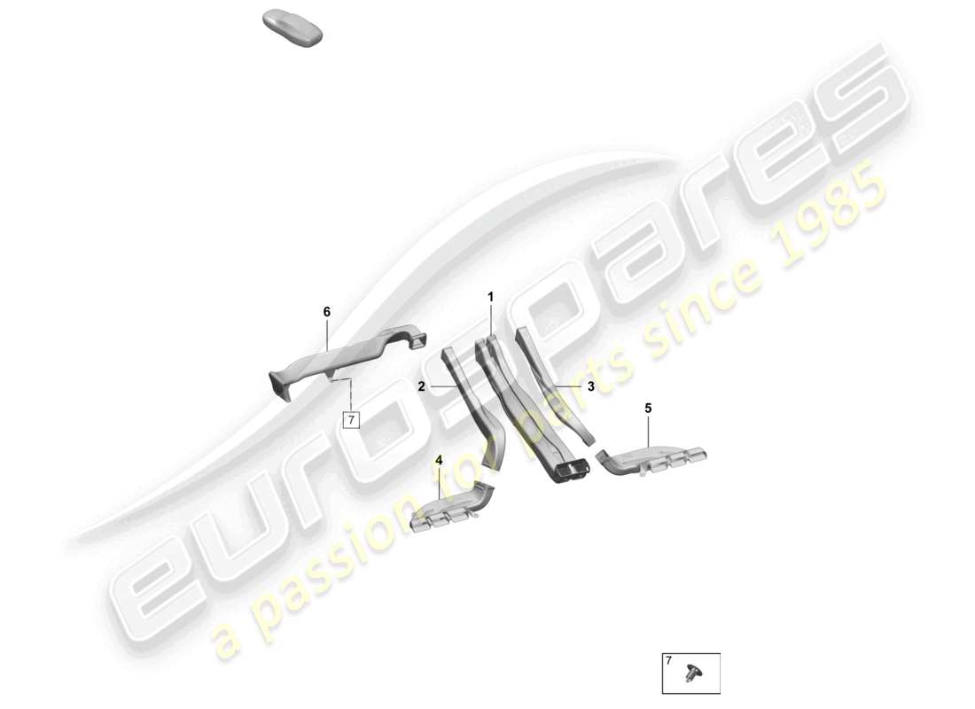 porsche 2025 (macan-e) guida dell'aria consolle centrale diagramma delle parti