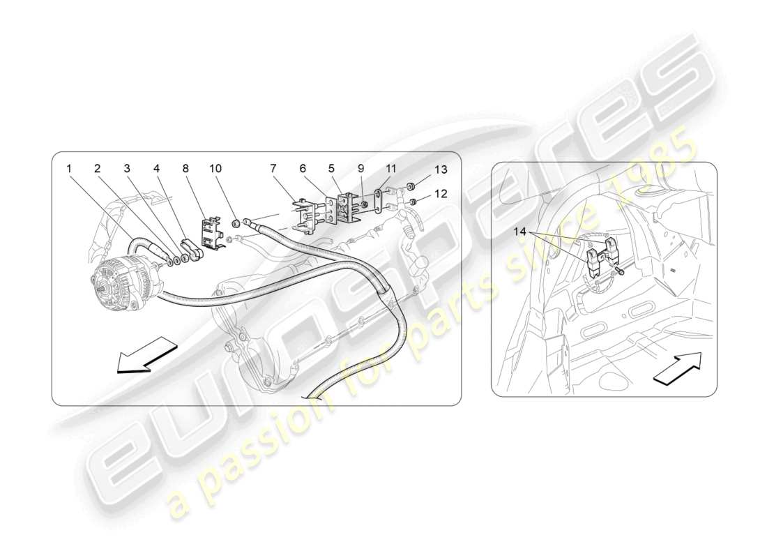 maserati grancabrio mc (2013) schema delle parti del cablaggio principale