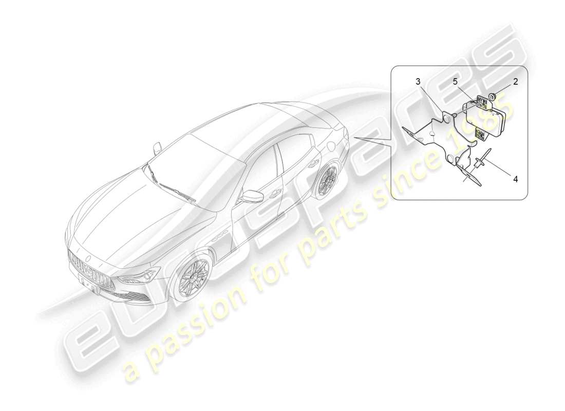 maserati ghibli (2018) sistema di monitoraggio della pressione dei pneumatici schema delle parti