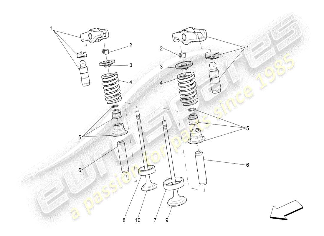 maserati ghibli (2019) diagramma delle parti delle valvole