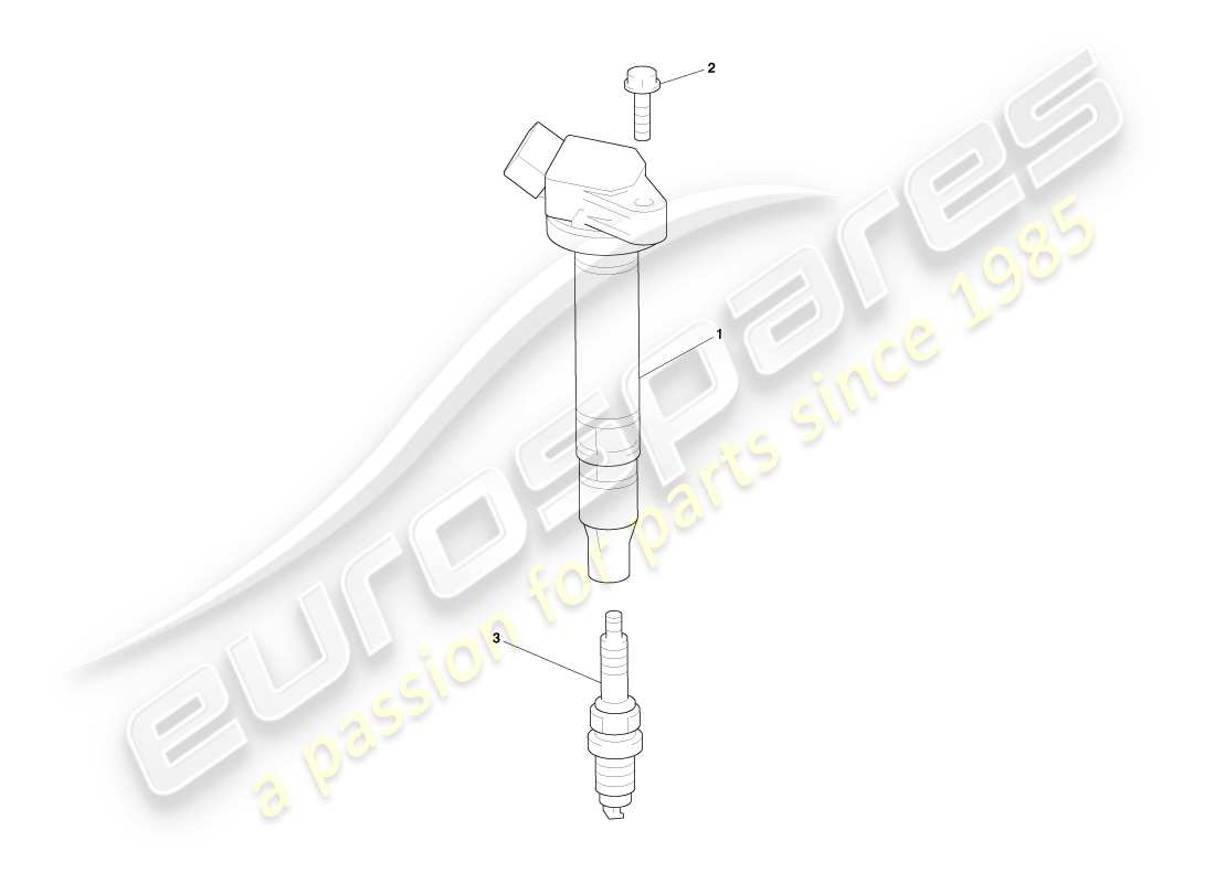 aston martin cygnet (2012) bobina di accensione e candela diagramma delle parti