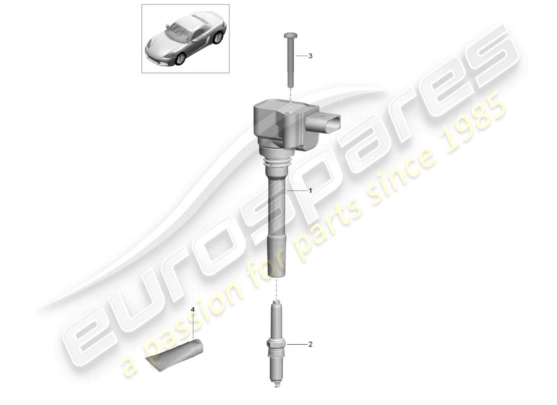 porsche 2024 (718 boxster) schema delle parti del sistema di accensione