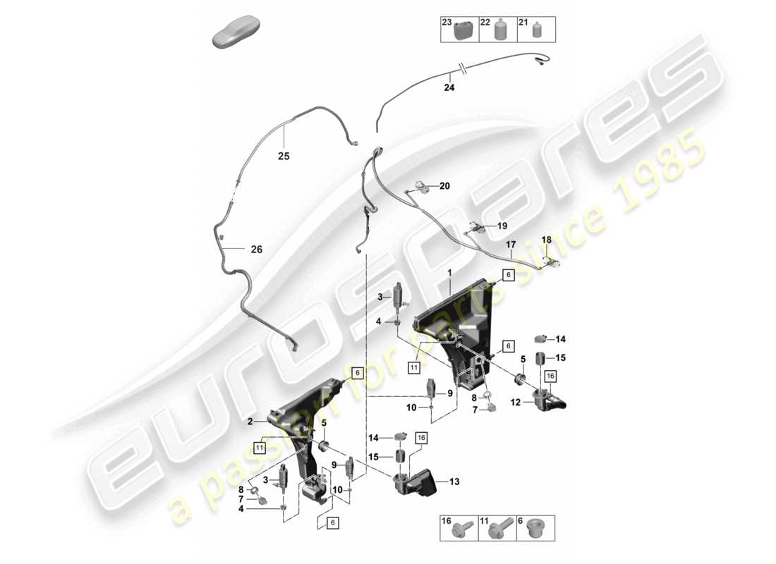 porsche 2024 (panamera 971-2) schema delle parti rondella lavavetri