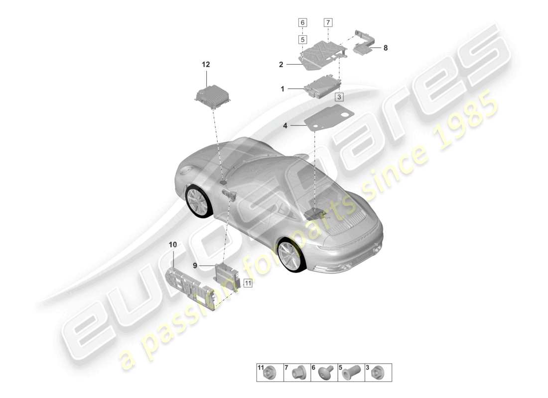 porsche 2024 (992-1) diagramma delle parti degli amplificatori