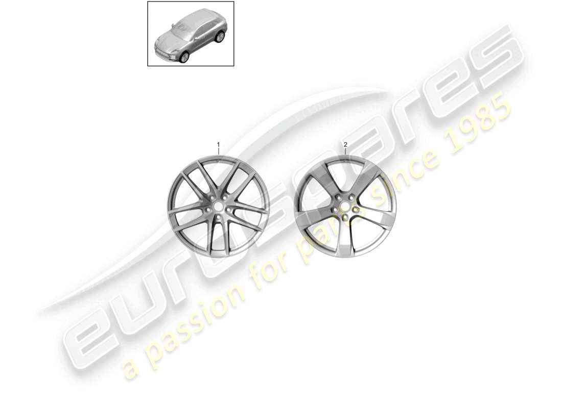 porsche 2021 (macan) cerchio in lega 20 diagramma delle parti