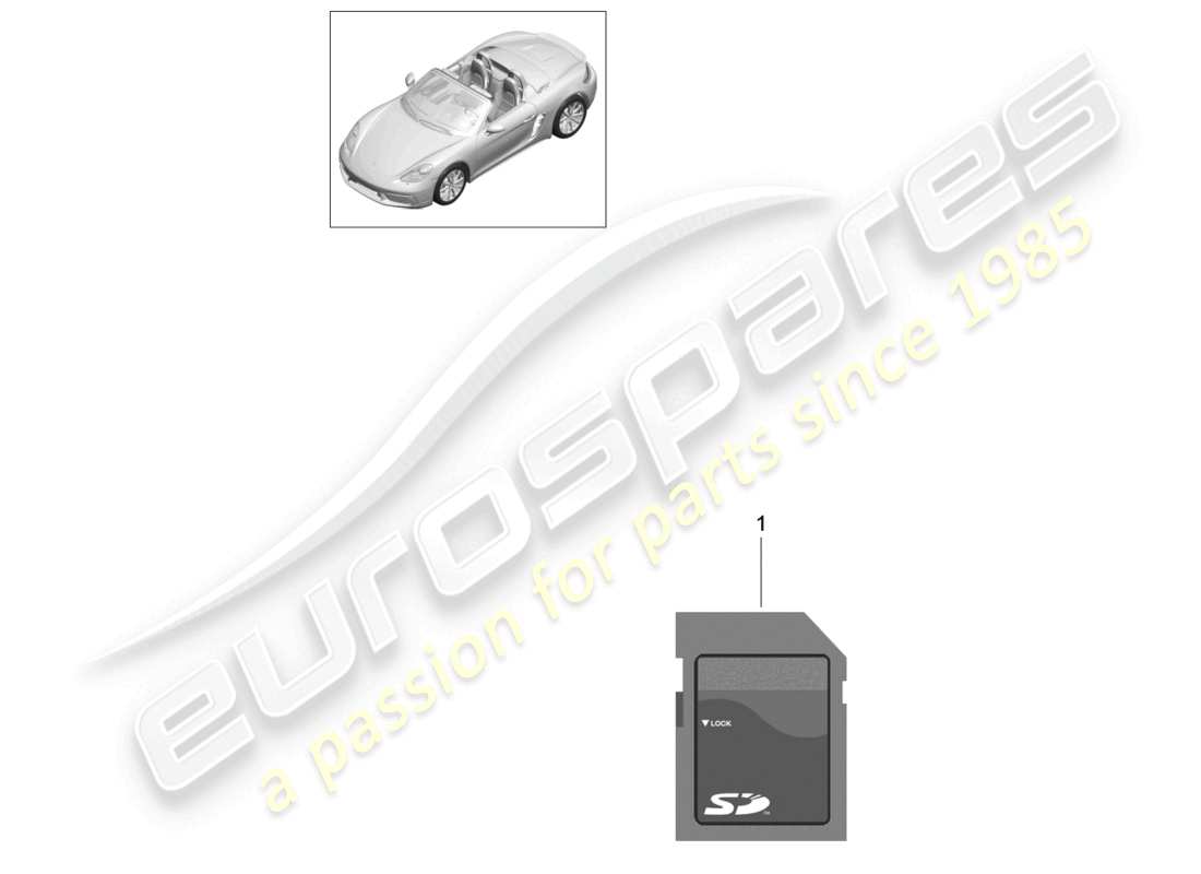 porsche 2024 (718 boxster) scheda di memoria sd per l'aggiornamento dei dati di navigazione diagramma delle parti