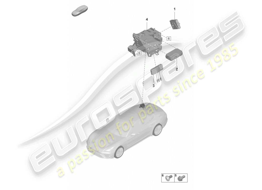 porsche 2024 (panamera 971-2) unità di controllo per monitoraggio in tempo reale (rtm) e diagramma delle parti aeree