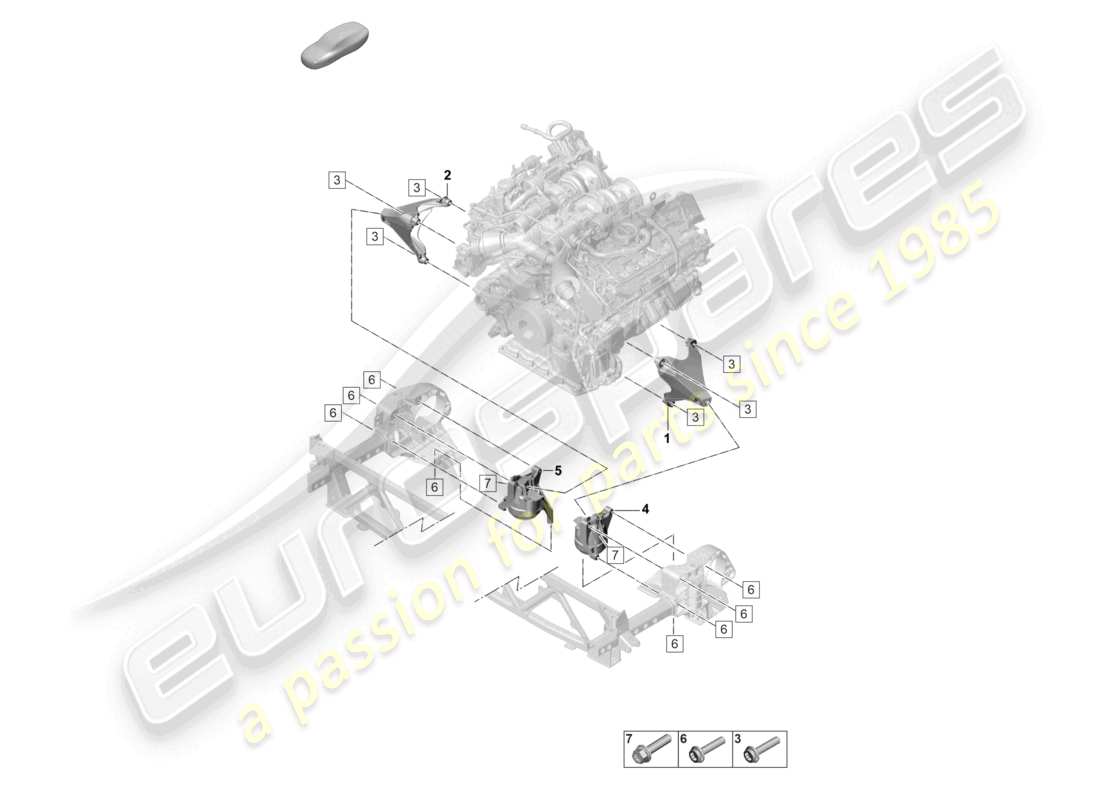 porsche 2024 (panamera 971-2) dispositivo di sollevamento del motore consolle per montaggio motore montaggio motore schema delle parti