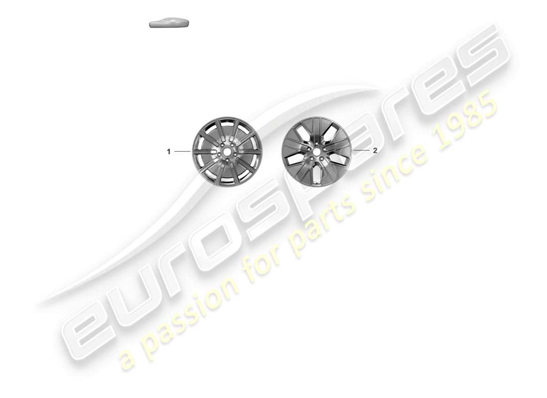 porsche 2020 (taycan 9j1-1) cerchio in lega 20 diagramma delle parti