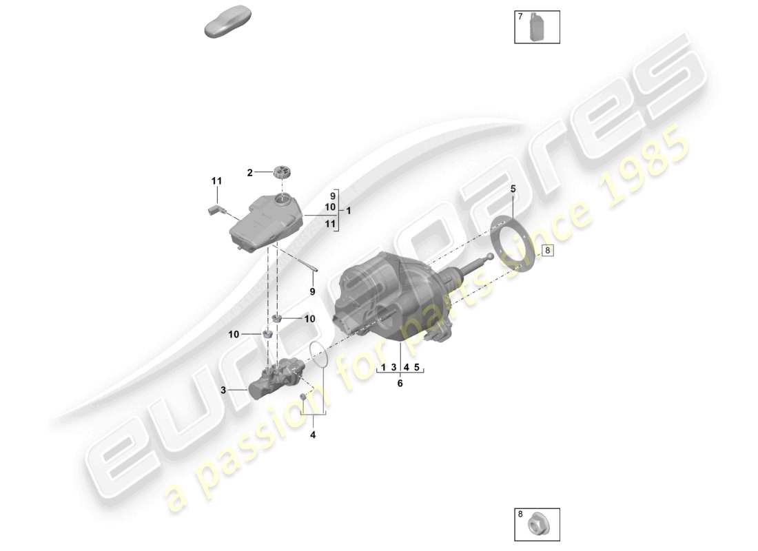 porsche 2020 (taycan 9j1-1) servo freno (elettromeccanico) diagramma delle parti