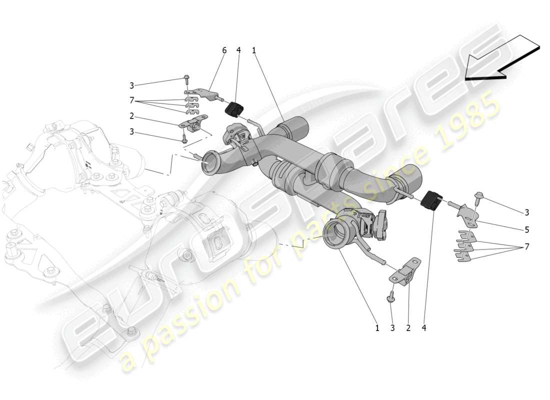 maserati mc20 (2022) silenziatori diagramma delle parti